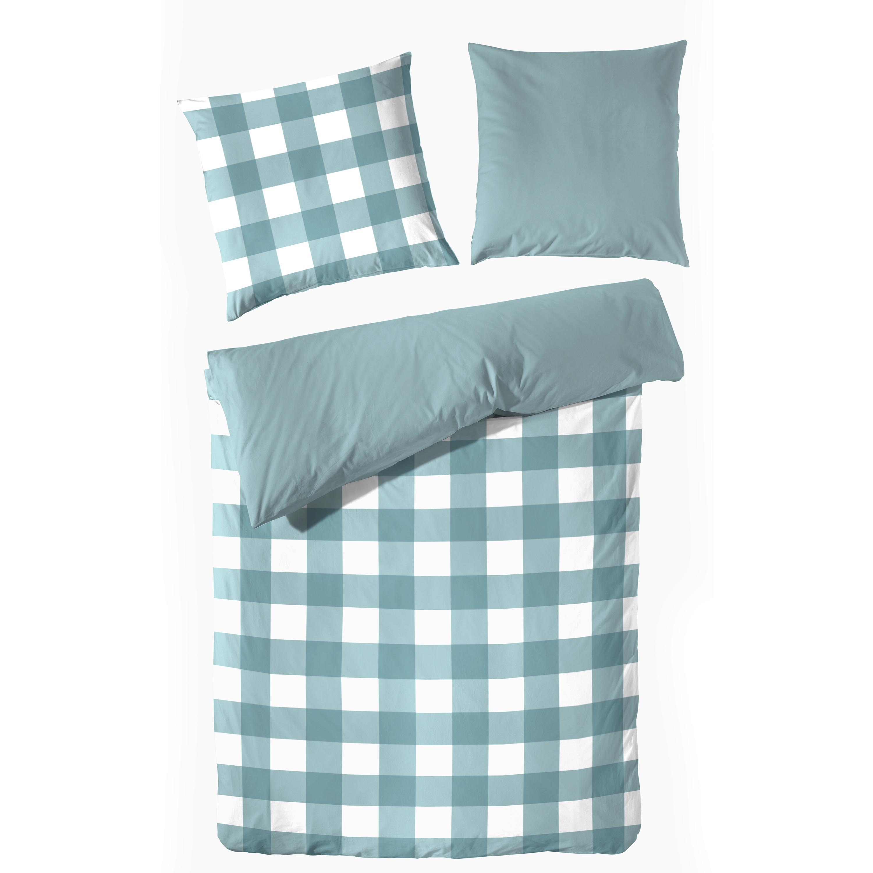 Traumhaft gut schlafen – Perkal-Bettwäsche, 2-teilig, mit Karo-Muster, versch. Farben und Größen 