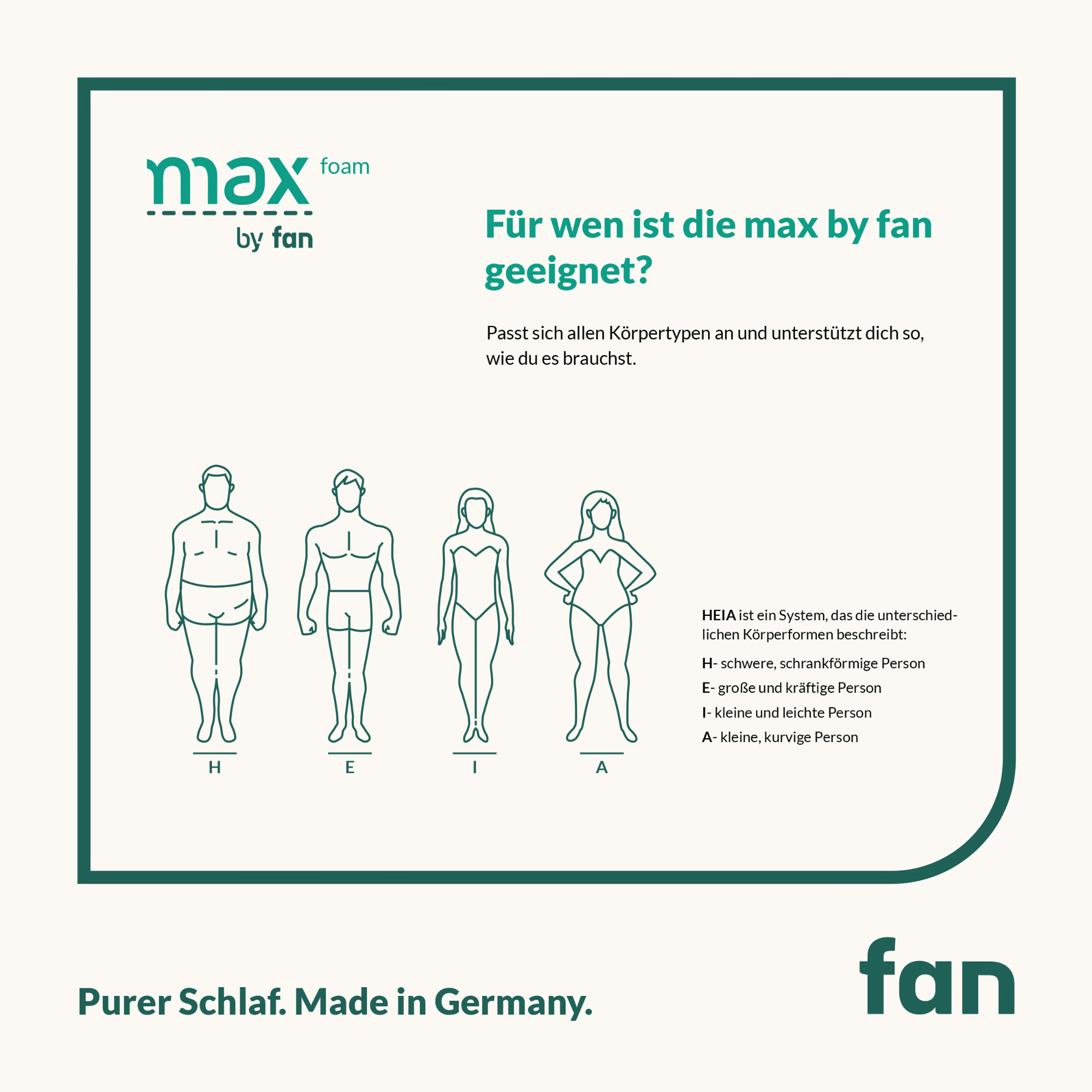 f.a.n. max foam | max spring | 5-Zonen-Matratze mit Komfortschaum oder Tonnentaschenfederkern