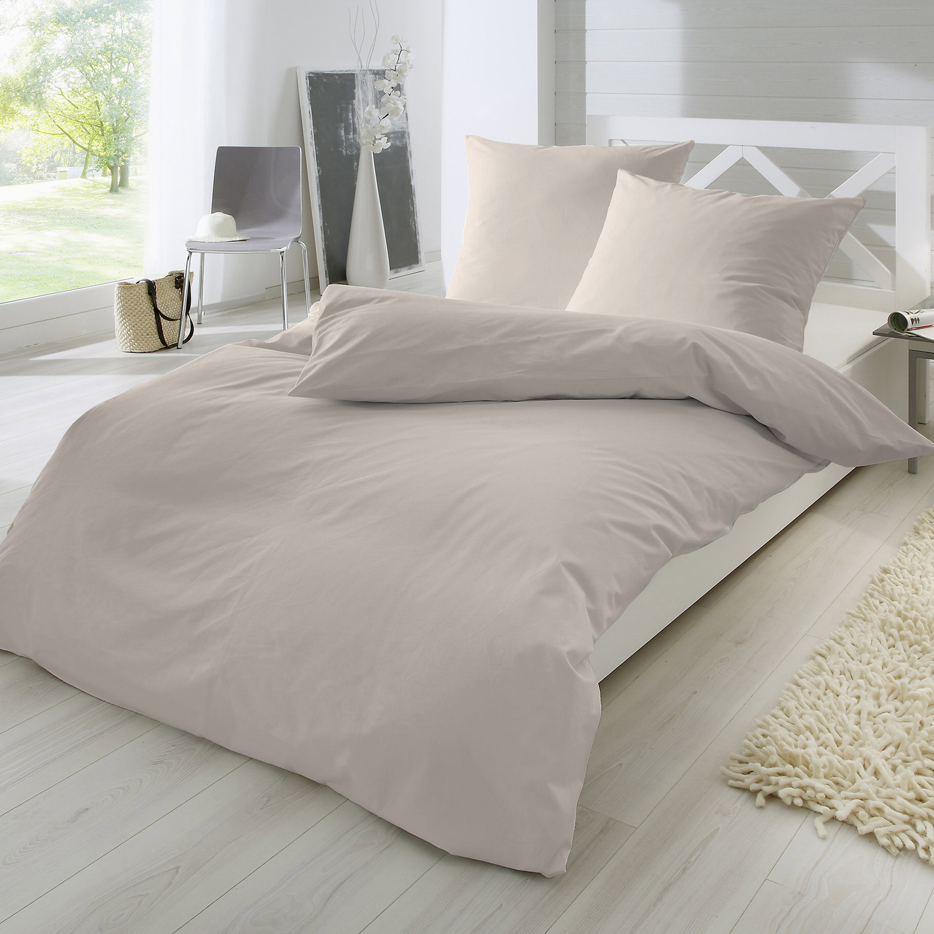Traumhaft gut schlafen Perkal-Bettwäsche 2-teilig, Uni-Farben, in versch. Farben und Größen