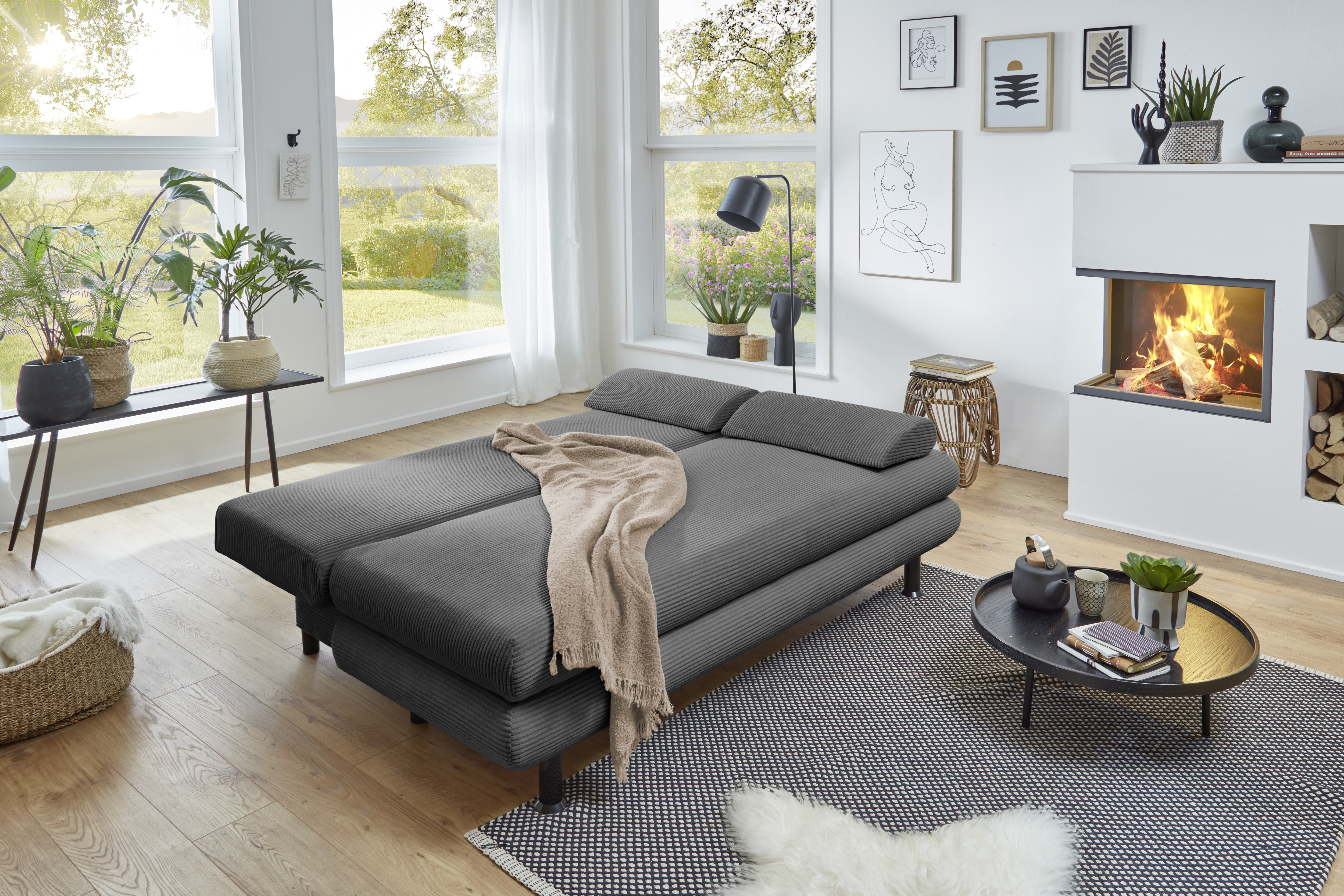 Betten-ABC Flair - Modernes Sofa mit Schlaffunktion und Stauraum